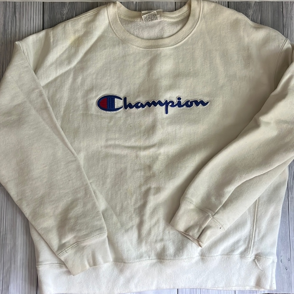 White Champion Crew Neck